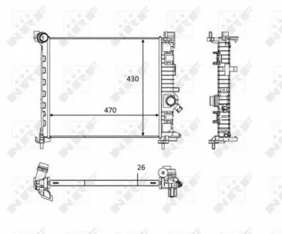 58473 Радиатор охлаждения Opel Meriva B 1.4 10-17 NRF подбор по vin на Brocar