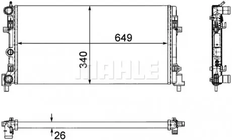 CR1096000P Радіатор 340 mm SEAT MAHLE / KNECHT підбір по vin на Brocar