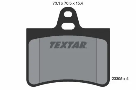 2330501 Гальмівні колодки, дискове гальмо (набір) TEXTAR підбір по vin на Brocar