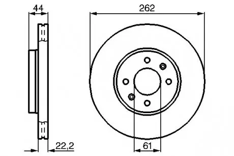0986478598 Тормозной диск BOSCH підбір по vin на Brocar