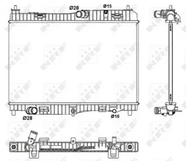 53043 Радиатор охлаждения Ford Fiesta VI 1.4/1.4LPG 08-17 NRF подбор по vin на Brocar