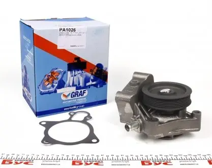 PA1026 Помпа воды Citroen Jumper/Peugeot Boxer 3.0HDi/Fiat Ducato 2.3D/3.0D/Iveco 06- (R/B) (7 лоп) (6 кан) GRAF подбор по vin на Brocar