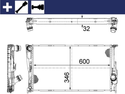 CR1083000S Радиатор охлаждения двигателя MAHLE MAHLE / KNECHT підбір по vin на Brocar