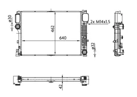 CR38000S Радіатор охолодження MB S-class (W221/C216) 05-13 (462x640x42) MAHLE / KNECHT підбір по vin на Brocar