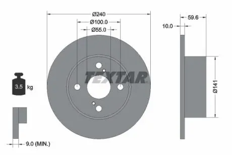 92136000 Тормозной диск TEXTAR підбір по vin на Brocar