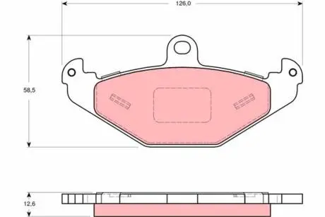 GDB1494 Комплект гальмівних колодок, дискове гальмо TRW підбір по vin на Brocar