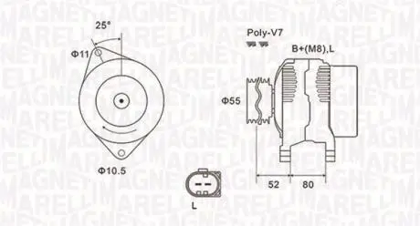063731837010 Генератор MAGNETI MARELLI підбір по vin на Brocar
