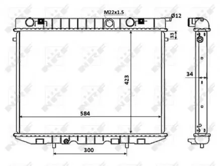 509532 Радиатор охлаждения Opel Frontera A 2.0/2.2/2.4 92-98 NRF підбір по vin на Brocar