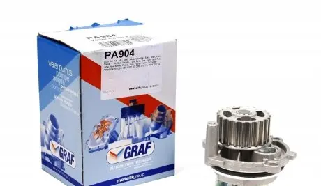PA904 Помпа воды Audi/Seat/Skoda Octavia/VW Caddy/Golf/Passat 1.6/E-Power/1.8/2.0/FSI 96- (23z)(R/B)(7лоп) GRAF подбор по vin на Brocar
