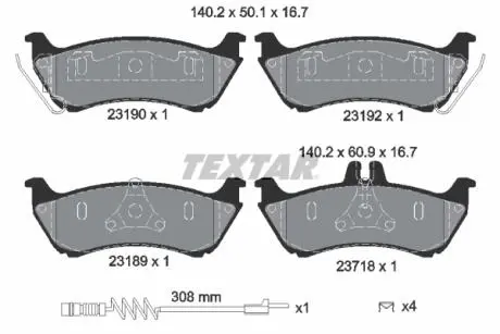 2319002 Тормозные колодки дисковые TEXTAR підбір по vin на Brocar