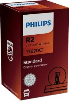 13620C1 Автолампа Philips 13620c1 Standard R2 P45t-41 55 W 50 W прозора PHILIPS підбір по vin на Brocar