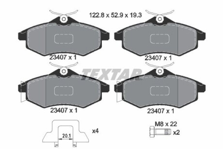 2340702 Тормозные колодки дисковые TEXTAR підбір по vin на Brocar