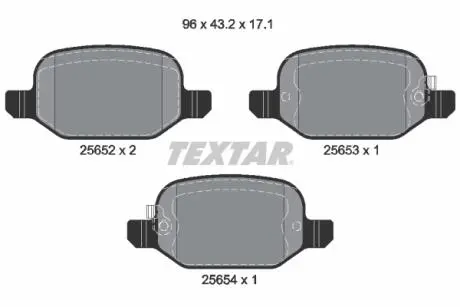 2565201 Колодки тормозные (задние) Fiat 500L 12- (TRW) Q+ TEXTAR подбор по vin на Brocar