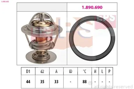 1880685 Термостат Citroen C6 2.7HDI EPS підбір по vin на Brocar