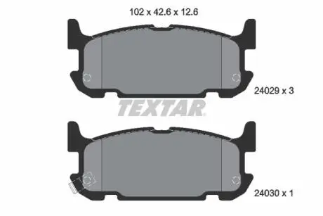 2402901 Тормозные колодки дисковые TEXTAR підбір по vin на Brocar