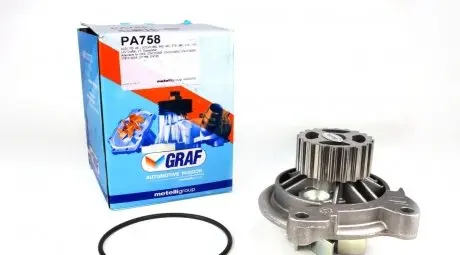 PA758 Помпа води Audi 100/A6/VW Crafter/LT/T4/Volvo 940/V70 2.4D/TD/2.5/2.5TDI/SDI 90-13 (20z)(7лоп)(R/B) GRAF підбір по vin на Brocar