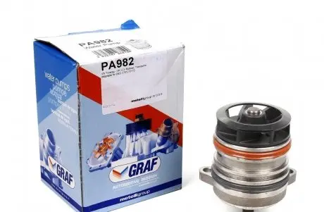 PA982 Помпа воды VW T5/Multivan V/Touareg 2.5TDI/R5 TDI 03-10 (B/B) (7 лоп) GRAF підбір по vin на Brocar