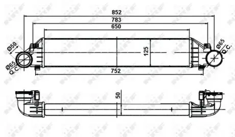 30161A Радіатор інтеркулера MB C-calss (W203) 1.8-3.0D 00- NRF підбір по vin на Brocar