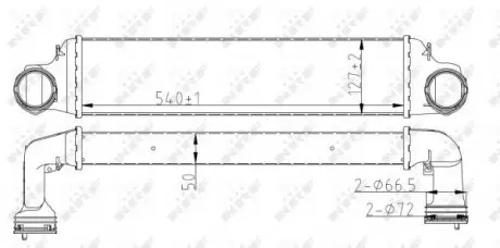 30165A Радіатор інтеркулера BMW 3 (E46) 99-07/X3 (E83) 2.0/3.0 04-10 NRF підбір по vin на Brocar