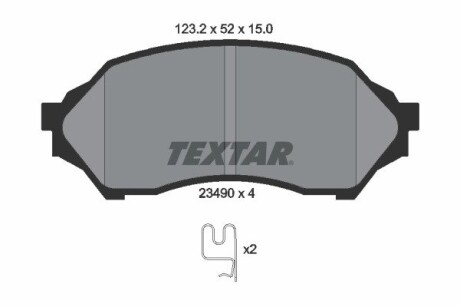 2349002 Комплект тормозных колодок, дисковый тормоз TEXTAR подбор по vin на Brocar