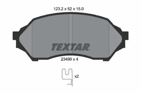 2349002 Комплект тормозных колодок, дисковый тормоз TEXTAR подбор по vin на Brocar