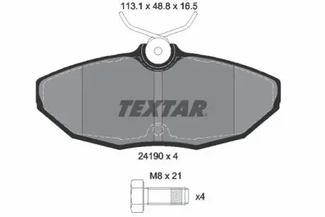 2419001 Комплект тормозных колодок, дисковый тормоз TEXTAR подбор по vin на Brocar