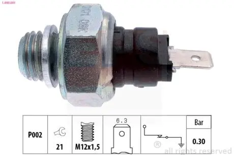 1800001 Датчик тиску масла M12 Panda,Seat Ibiza,Marbella,Terra EPS підбір по vin на Brocar