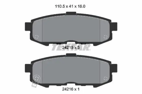 2421501 Гальмівні колодки, дискове гальмо (набір) TEXTAR підбір по vin на Brocar