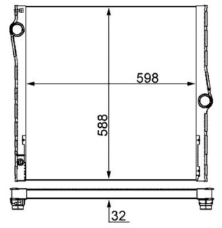 CR1050000S Радіатор охолодження BMW X5 (E70) 3.0 (N52) 06-12/4.8 (N62) 06-10 MAHLE / KNECHT підбір по vin на Brocar