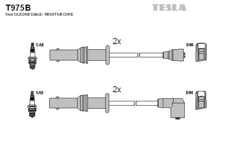 T975B Комплект кабелів високовольтних TESLA підбір по vin на Brocar