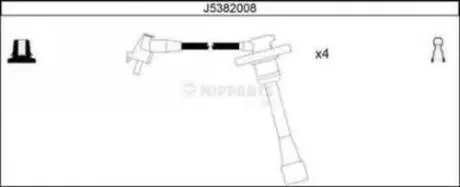 J5382008 Комплект кабелей зажигания NIPPARTS підбір по vin на Brocar