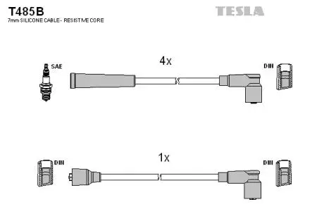 T485B Комплект кабелів запалювання TESLA підбір по vin на Brocar