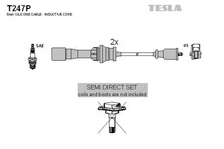 T247P Комплект кабелів високовольтних TESLA підбір по vin на Brocar