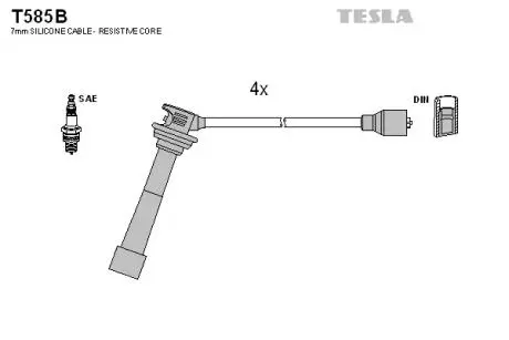 T585B Комплект кабелів запалювання TESLA підбір по vin на Brocar
