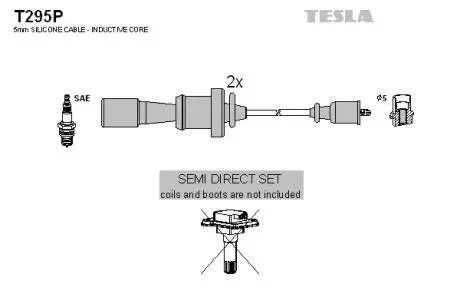T295P Комплект кабелів запалювання TESLA підбір по vin на Brocar