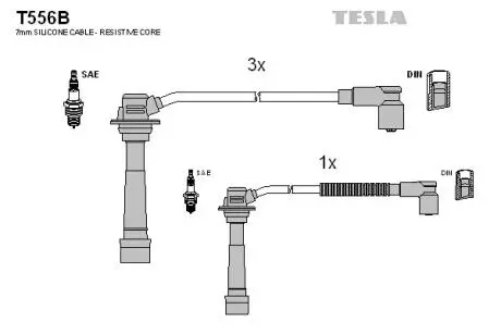 T556B Комплект кабелів запалювання TESLA підбір по vin на Brocar