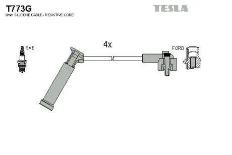 T773G Комплект кабелей зажигания TESLA подбор по vin на Brocar