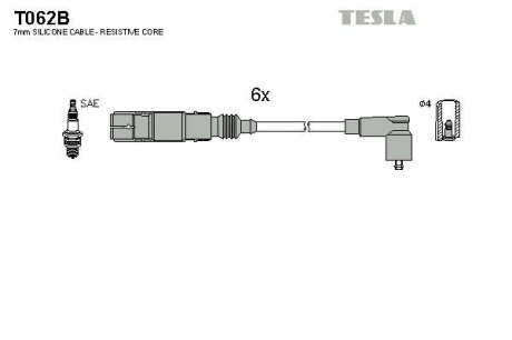 T062B Комплект кабелів запалювання TESLA підбір по vin на Brocar