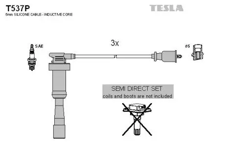 T537P Комплект кабелів запалювання TESLA підбір по vin на Brocar