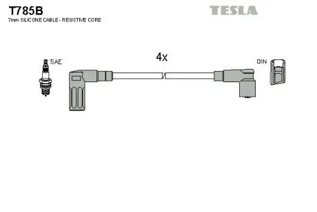 T785B Комплект кабелей зажигания TESLA подбор по vin на Brocar