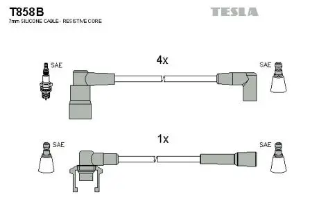 T858B Комплект кабелів запалювання TESLA підбір по vin на Brocar