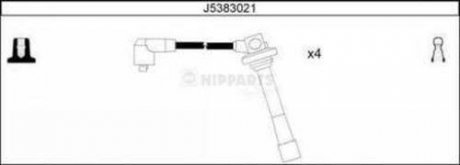J5383021 Комплект кабелів запалювання NIPPARTS підбір по vin на Brocar
