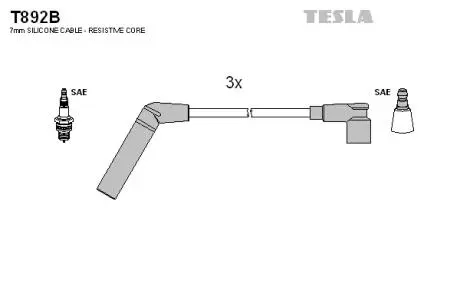 T892B Комплект кабелей зажигания TESLA подбор по vin на Brocar