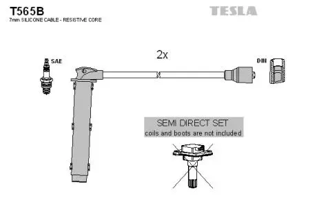 T565B Комплект кабелей зажигания TESLA подбор по vin на Brocar