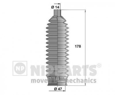 J2840504 Пыльник рулевого механизма NIPPARTS подбор по vin на Brocar