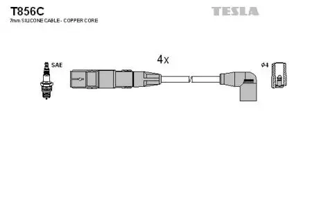 T856C Комплект кабелів запалювання TESLA підбір по vin на Brocar