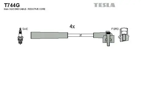 T744G Комплект кабелів запалювання TESLA підбір по vin на Brocar