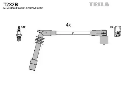 T282B Комплект кабелів високовольтних TESLA підбір по vin на Brocar