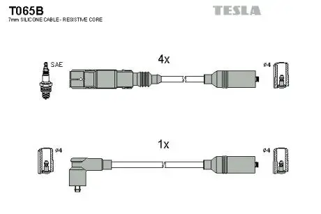 T065B Комплект кабелів запалювання TESLA підбір по vin на Brocar