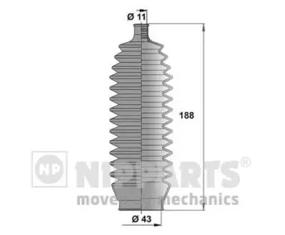 J2855000 Пильовик рульового механізма NIPPARTS підбір по vin на Brocar
